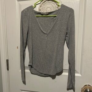 Gray Long Sleeve Women's Top
